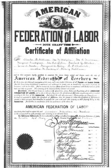 American Federation of Labor Certificate of Affiliation American Federation of Labor Certificate of Affiliation