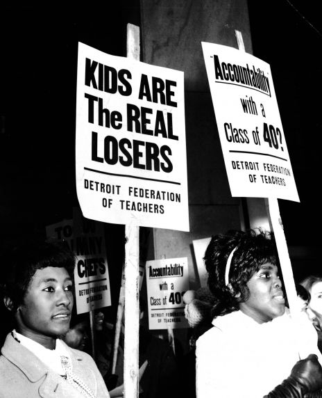 Teachers strike, pickets, Detroit, Michigan Teachers strike, pickets, Detroit, Michigan