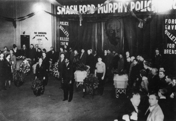 (12278) Ford Hunger March, Funerals, Communist Party Headquarters, 1932 (12278) Ford Hunger March, Funerals, Communist Party Headquarters, 1932