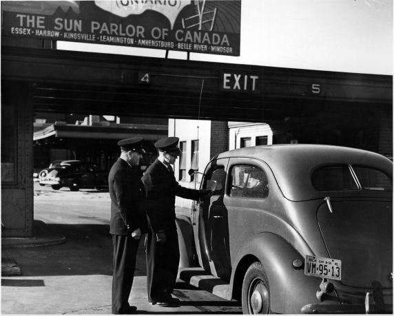(1746) Border Crossing, Canada, Guards, Detroit, Michigan (1746) Border Crossing, Canada, Guards, Detroit, Michigan