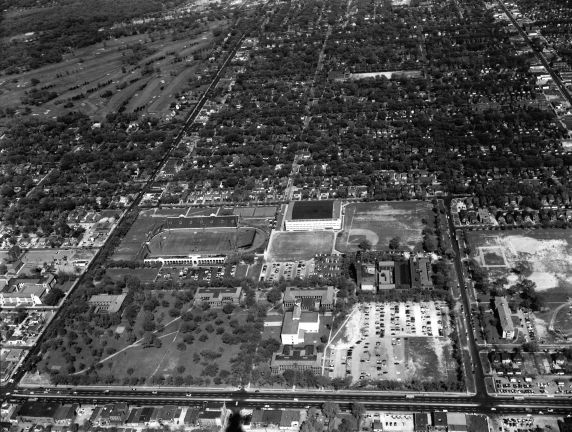 (2345) Buildings, University of Detroit, Aerial View, Detroit, 1953 (2345) Buildings, University of Detroit, Aerial View, Detroit, 1953