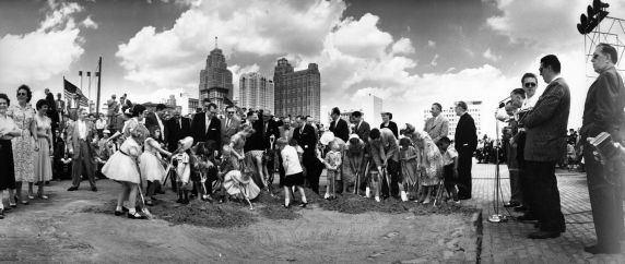 (2466) Buildings, Construction, Cobo Hall, Groundbreaking Ceremony, Detroit, 1957 (2466) Buildings, Construction, Cobo Hall, Groundbreaking Ceremony, Detroit, 1957