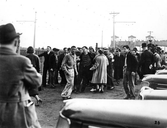 (25225) UAW Organizing, Violence, Battle of the Overpass, Dearborn, 1937 (25225) UAW Organizing, Violence, Battle of the Overpass, Dearborn, 1937