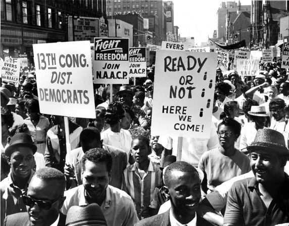 (25333) Civil Rights, Demonstrations, "March to Freedom," Detroit, 1963 (25333) Civil Rights, Demonstrations, "March to Freedom," Detroit, 1963