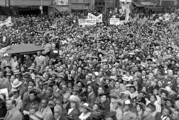 (28632) Sojourner Truth Housing Project, Rally, Cadillac Square, 1942 (28632) Sojourner Truth Housing Project, Rally, Cadillac Square, 1942