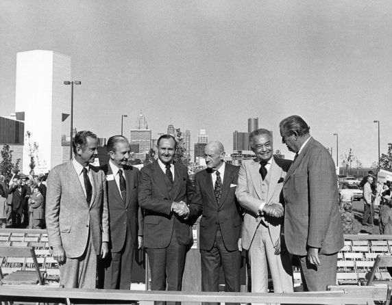 (28666) Detroit Free Press Riverfront Plant, Mayor Young, 1979 (28666) Detroit Free Press Riverfront Plant, Mayor Young, 1979