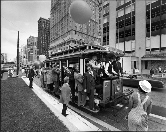 (28670) Mayor Coleman Young, Streetcars, Transportation, 1976 (28670) Mayor Coleman Young, Streetcars, Transportation, 1976