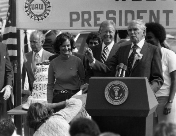 (28778) Presidents, JImmy Carter, Doug Fraser, Wayne, 1980 (28778) Presidents, JImmy Carter, Doug Fraser, Wayne, 1980