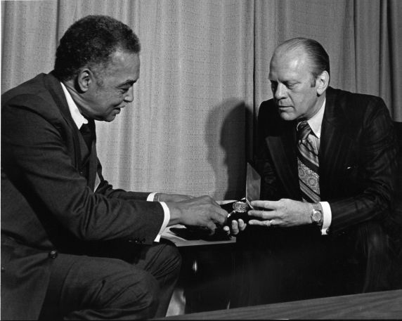(28818) Presidents, Gerald Ford, Coleman Young, Detroit, 1974 (28818) Presidents, Gerald Ford, Coleman Young, Detroit, 1974