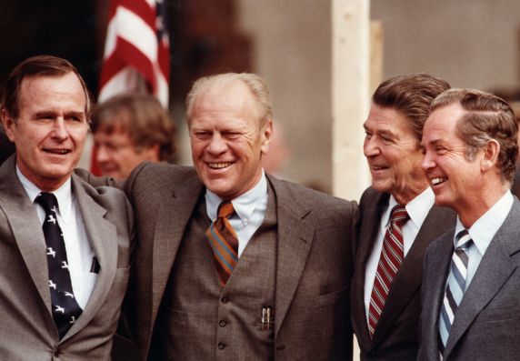 (28869) Presidents, Ronald Regan, Jerry Ford, George H.W. Bush, Birmingham, 1980 (28869) Presidents, Ronald Regan, Jerry Ford, George H.W. Bush, Birmingham, 1980