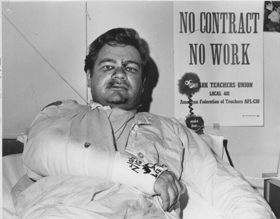 (29076) Injured Picketer, Newark Teacher's Union, Local 481, AFT (29076) Injured Picketer, Newark Teacher's Union, Local 481, AFT