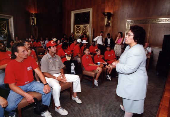 (29210) Pennsylvania Local Members visit Congressperson Santorum, Minimum Wage Rally, Washington, D.C, 1996 (29210) Pennsylvania Local Members visit Congressperson Santorum, Minimum Wage Rally, Washington, D.C, 1996