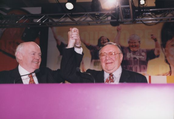 (29216) John Sweeney, Richard Cordtz, SEIU 21st International Convention, Chicago, Illinois, 1996 (29216) John Sweeney, Richard Cordtz, SEIU 21st International Convention, Chicago, Illinois, 1996