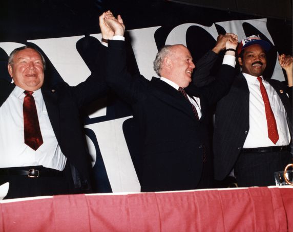 (29231) Richard Cortz, John Sweeney, Jesse Jackson, Legislative Conference, 1987 (29231) Richard Cortz, John Sweeney, Jesse Jackson, Legislative Conference, 1987