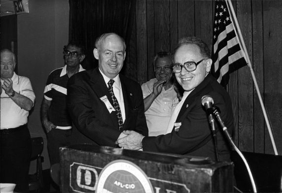(29283) John Sweeney, Leon Sverdlove, International Jewelry Workers Union Convention and SEIU Merger, 1980 (29283) John Sweeney, Leon Sverdlove, International Jewelry Workers Union Convention and SEIU Merger, 1980