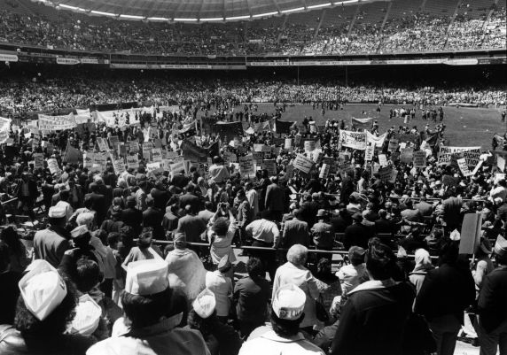 (29328) Attendees, Rally for Jobs Now, Robert F. Kennedy Stadium, Washington, D.C., 1975 (29328) Attendees, Rally for Jobs Now, Robert F. Kennedy Stadium, Washington, D.C., 1975