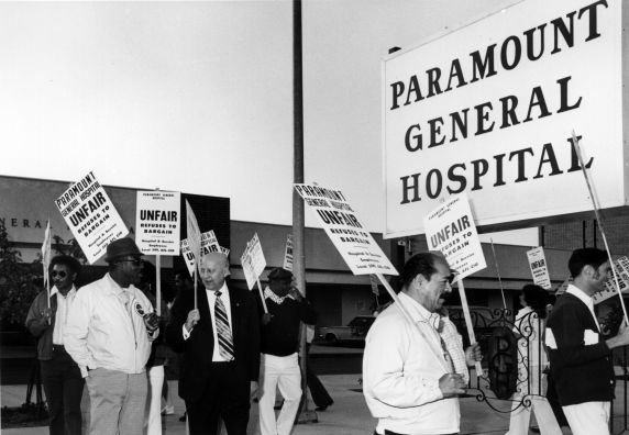 (29517) George Hardy, Local 399, Paramount General Hospital Demonstration, 1975 (29517) George Hardy, Local 399, Paramount General Hospital Demonstration, 1975
