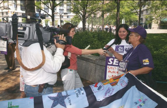 (29805) Demonstrators and the Press, Immigration Rights Rally, Washington, D.C., 2002 (29805) Demonstrators and the Press, Immigration Rights Rally, Washington, D.C., 2002