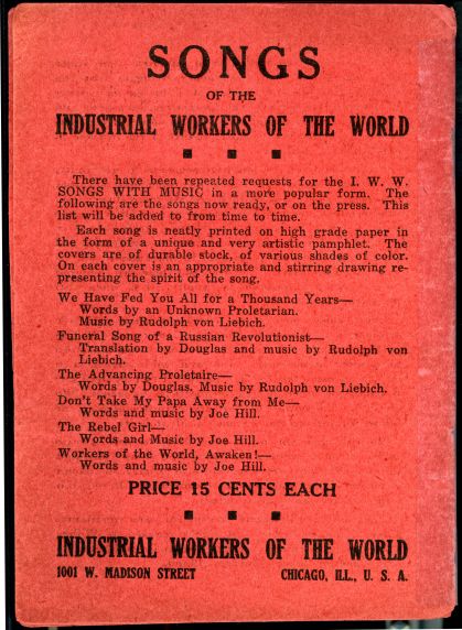 (30195) Industrial Workers of the World, Song Book, 1915 (30195) Industrial Workers of the World, Song Book, 1915