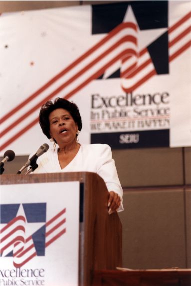 (30198) Ophelia McFadden Speaking, Public Employee Convention and Lobby Day, 1991 (30198) Ophelia McFadden Speaking, Public Employee Convention and Lobby Day, 1991