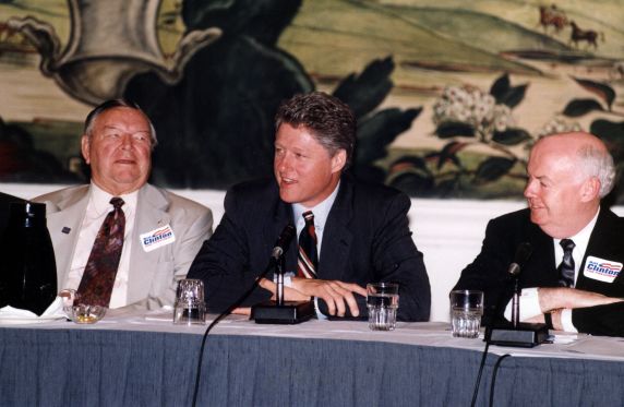 (30432) Richard Cordtz, Bill Clinton, and John Sweeney, SEIU Executive Board Meeting (30432) Richard Cordtz, Bill Clinton, and John Sweeney, SEIU Executive Board Meeting