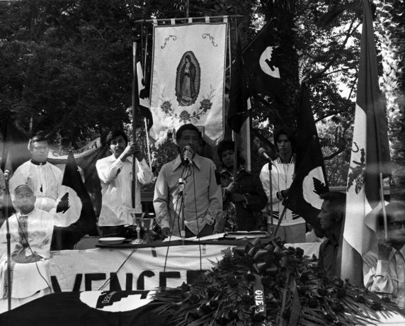 (3807) Cesar Chavez speaks during the funeral mass for Juan de la Cruz, 1973 (3807) Cesar Chavez speaks during the funeral mass for Juan de la Cruz, 1973