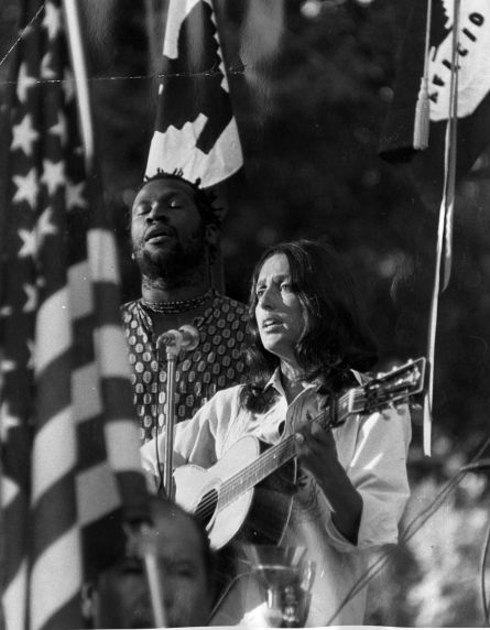 (3809) Joan Baez and Taj Mahal perform at the funeral of Juan de la Cruz, 1973 (3809) Joan Baez and Taj Mahal perform at the funeral of Juan de la Cruz, 1973