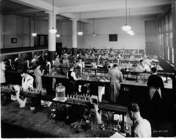 (6677) Classrooms, Interiors, Laboratories, Old Main, c. 1935 (6677) Classrooms, Interiors, Laboratories, Old Main, c. 1935