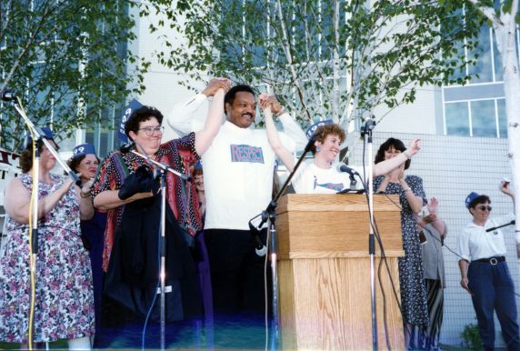 (7386) Local 1199NW, Jesse Jackson, Group Health, rally, Seattle, 1994 (7386) Local 1199NW, Jesse Jackson, Group Health, rally, Seattle, 1994