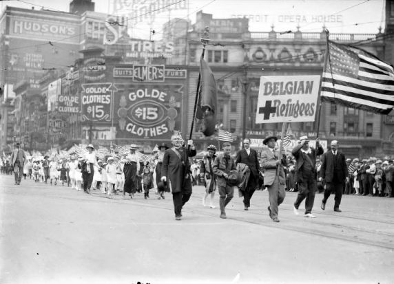 (77772) Ethnic Communities, Belgian, World War I, Parade, c. 1918 (77772) Ethnic Communities, Belgian, World War I, Parade, c. 1918