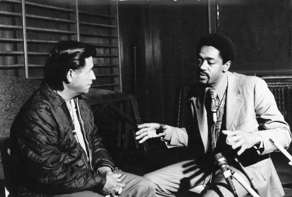 (9921) Cesar Chavez and Bobby Seale (of the Black Panthers) give a press conference, 1972 (9921) Cesar Chavez and Bobby Seale (of the Black Panthers) give a press conference, 1972