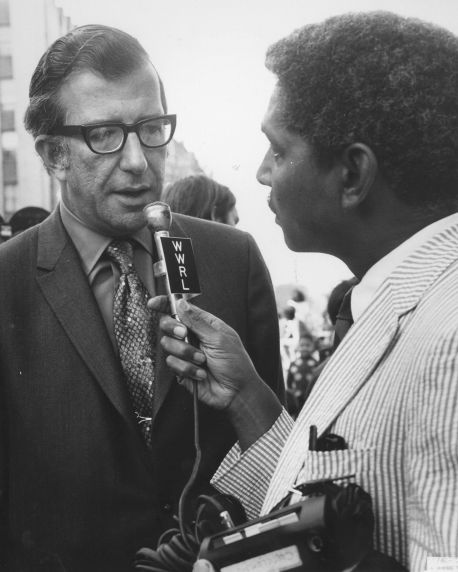 (12155) Albert Shanker speaking to a reporter from WWRL (12155) Albert Shanker speaking to a reporter from WWRL