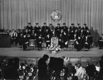 President Clarence Hilberry, commencement, Detroit, Michigan President Clarence Hilberry, commencement, Detroit, Michigan